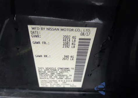 2017 Nissan Altima 3.5 Sl из США, поврежденный, VIN 1N4BL3AP9HC493304